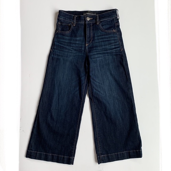 HOST PICK! 🎉EXPRESS Culotte Denim Jeans Hi-Rise Size 00 - Picture 4 of 10